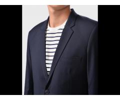 Mens plain two layers blazers Routine brand (Color: Navy) Model: AV1178018 - Image 3