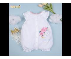 Flower & rabbit embroidery bubble for newborn OEM ODM baby set clothing customized - Image 1