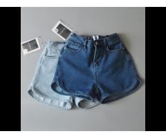 One buckle high waist thin section casual wild shorts women denim jeans - Image 1