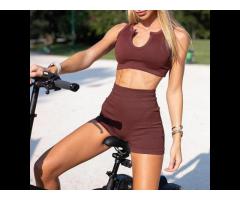 Custom Logo Sports Fitness & Yoga Wear Women Solid Color Seamless Active Wear Set - Image 3