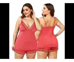 2021 New Fashion Comfortable Casual Enticing Words Satin Cami Set Plus Size Women's Sleepwear - Image 2