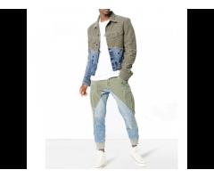 Custom Wholesale Trending Men Jean Jacket Patchwork Denim Jacket - Image 3