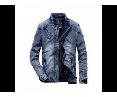 Mens slim style denim jean coat custom men jacket for wholesale - Image 1