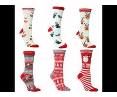 wholesale Christmas socks unisex women men red middle tube crew cotton socks boy and girl - Image 1