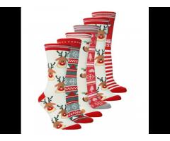 wholesale Christmas socks unisex women men red middle tube crew cotton socks boy and girl - Image 2