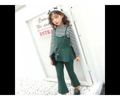 Beautiful clothes top quality wholesale pure cotton color children striped clothing girl