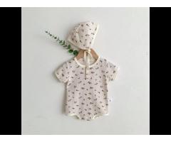 2022 summer new Korean version of the baby cartoon printed triangle romper - Image 1