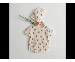2022 summer new Korean version of the baby cartoon printed triangle romper - Image 2