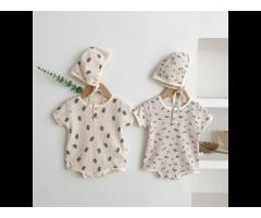 2022 summer new Korean version of the baby cartoon printed triangle romper - Image 3