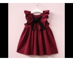 Lovely Ruffle Backless Suspender Petal Falbala Bowknot Newborn Kid Baby Dress