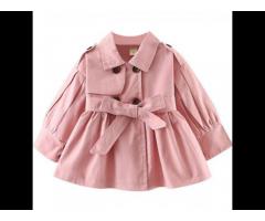 Baby Girls New Release Spring Autumn Wind Coat Popular Pink Coats Casual Oudoors - Image 1
