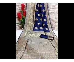 Soft Banararsi Silk Saree With Weaving and Heavy Pallu for wedding and special occasion