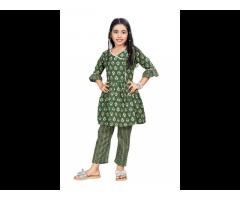 Most Attractive party wear cotton rayon printed top with palazzo indian girls wear - Image 1