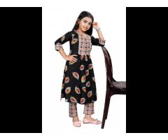 Most Attractive party wear cotton rayon printed top with palazzo indian girls wear - Image 3