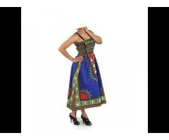 Africa Traditional Clothing For Women New African Print Elastic Rock Style Dashiki short maxi - Image 1