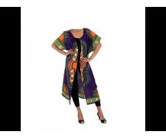 Exporter of Cheap rate Women Sexy Short Sleeves Dress African Dashiki Print Open Maxi Kaftan - Image 1