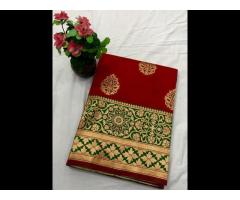 south Indian style bridal saree very beautiful hot product silk sari in Rich Minakari Pallu - Image 3
