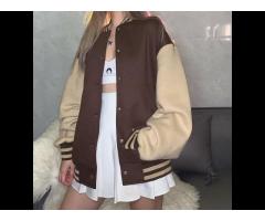 2021 Letter Baseball Uniform Botton Cotton Long Sleeves Autumn Winter Womens Coats