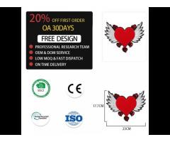 OA 30days OEM Bag Accessories Clothing Women Shirt Top Diy Large Patch Wings Red heart Sequins - Image 1
