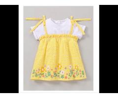 J1 Cotton White Yellow Girls Top