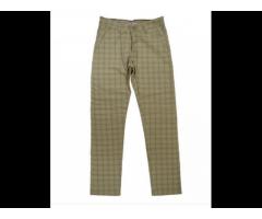 Chinos Beige Check Trousers