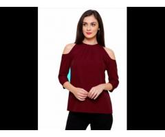 Cold Shoulder Maroon Top