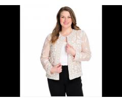 Woven Chiffon Bead & Sequin Embellished Jacket