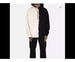 100% Cotton Custom Men Hoodies Custom Logo Chequered Black And White Pocket Sweatshirts - Image 1