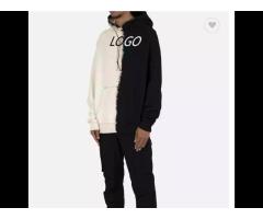 100% Cotton Custom Men Hoodies Custom Logo Chequered Black And White Pocket Sweatshirts - Image 2