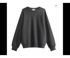 Wholesale Luxury Waffle O-neck Sweater Solid Color Casual Off-shoulder Hoodie - Image 3