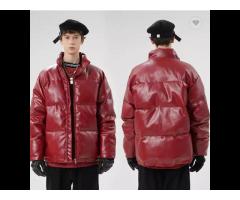 Winter Printing Plus Size Men's Coats Fashion PU Leather Men's Down Coat Loose Cotton - Image 3