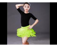TONGYANG Tassel Latin Dance Skirt For Children Salsa Tango Ballroom Dancing Skirts Kids