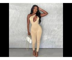 TONGYANG One Shoulder Sexy Cut Out Rompers Womens Jumpsuit Streetwear Solid Backless
