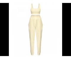 Crop Top Sports Round Neck Pullover And Casual Pants Suit Factory Direct Sales - Image 1