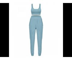 Crop Top Sports Round Neck Pullover And Casual Pants Suit Factory Direct Sales - Image 2
