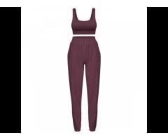 Crop Top Sports Round Neck Pullover And Casual Pants Suit Factory Direct Sales - Image 4