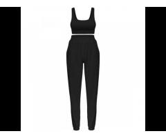 Crop Top Sports Round Neck Pullover And Casual Pants Suit Factory Direct Sales - Image 5