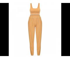 Crop Top Sports Round Neck Pullover And Casual Pants Suit Factory Direct Sales - Image 6