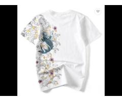Embroidered Personality Loose Oversized Short Sleeve T-shirt Men's Pure Cotton T Shirt - Image 1