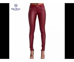 2019 new fashion women's high waisted tight skinny stretch PU leather pants - Image 2