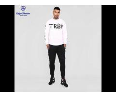 New Design Wholesale screen print on front sleeves crew neck pink trap house tee cotton hoodie men - Image 1
