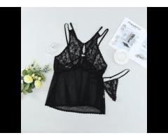 2022 Lingerie For Chubby Women Lace Mesh Keyhole Sexy Two Piece Babydoll Lingerie Sets - Image 3