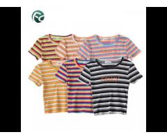 Striped Round Neck Cotton Short-Sleeved Simple Fashion Breathable T-shirt - Image 6