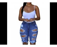 2021 Customized Summer Casual Lady Zipped Button Tassel Women Denim Jean Shorts