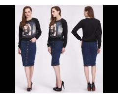 Wholesale Summer new designs high waist women denim pencil skirt - Image 3
