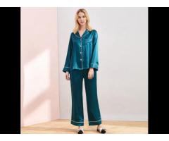 Women Luxury pajama sets Pure Silk Women's Casual Sleepwear loungewear - Image 1