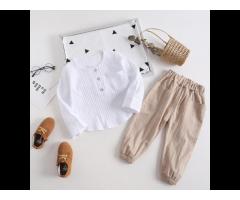 KS7690 Plain cotton linen clothing set comfort pants set new 2022 toddler sets for boys