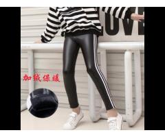 KS3543 2021 New autumn and winter kids PU legging pants plain fashion girls faux leather pants