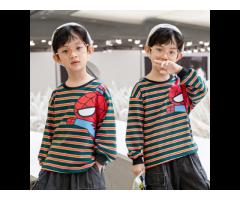 KS3281 Boys casual stripe sweatshirt cartoon print boys spiderman clothes