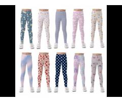 Custom Fashion Stretch Thin Polyester Girls Leggings Digital Printing Baby Kids Leggings